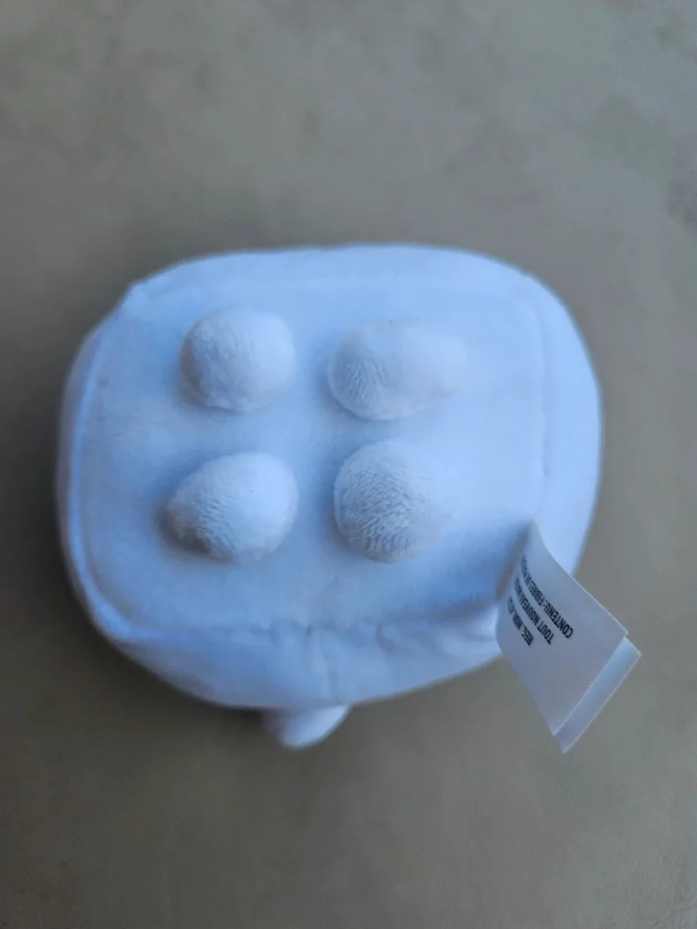 White Plush, Square Cat with Pink Ears and Big Embroidered Eyes